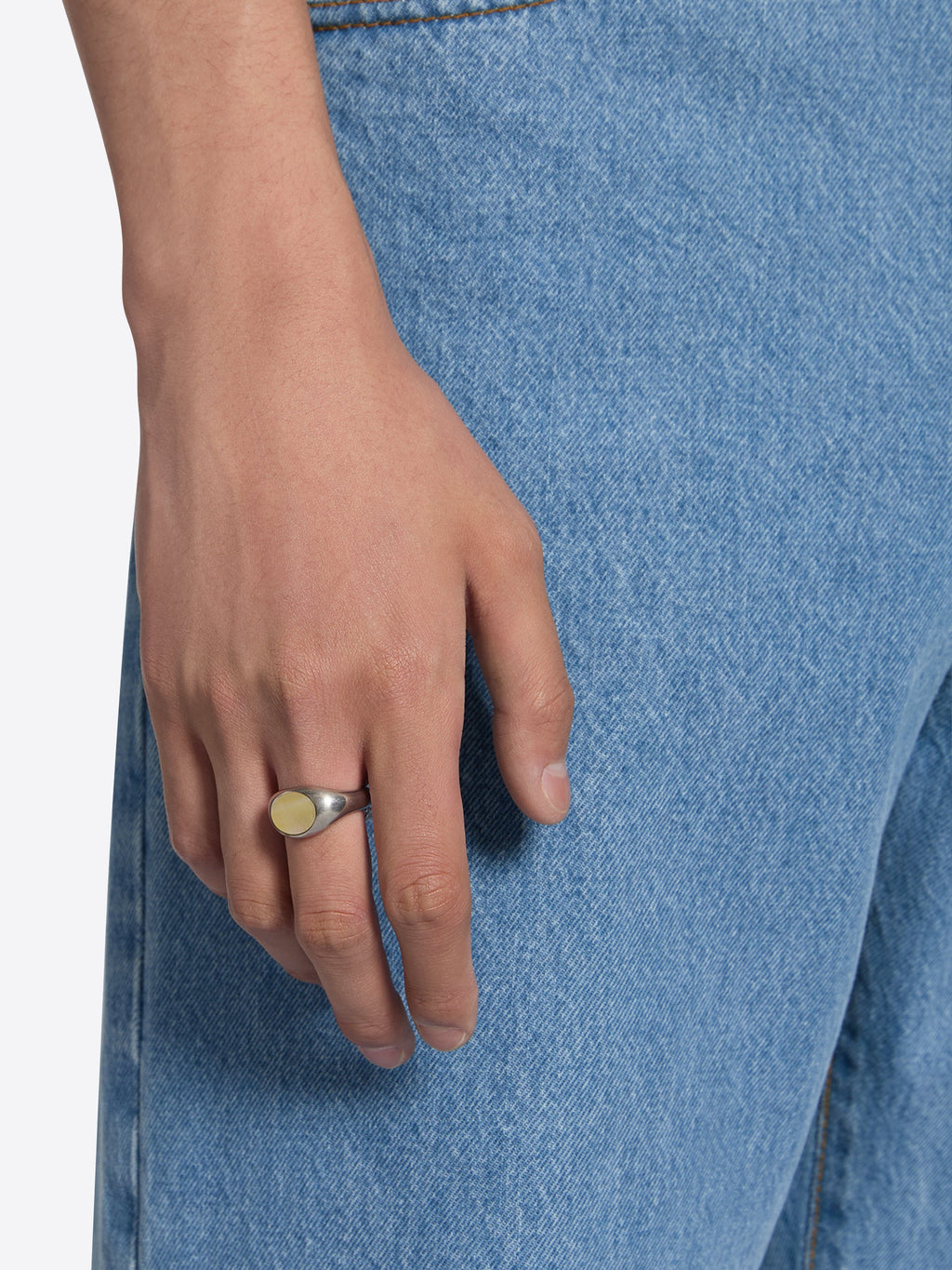 Thin Stone Signet Ring